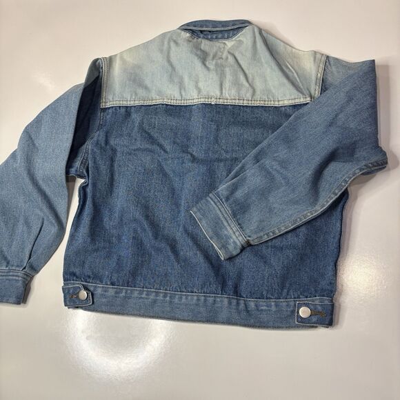 NWT UNIF x Urban OutfittersPatchwork Distressed Denim Jean Jacket Size Small - Picture 9 of 9